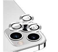 DIKKAR Camera Lens Protector for iPhone 12 Pro Max, Anti-Scratch HD Tempered Glass Aluminum Alloy Back Camera Protector Sticker,Easy Installation Metal Ring Circle Lens Screen Cover Film (Silver)