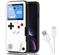 DIKKAR Game Case for iPhone, Retro Protective Case with Own Power Supply, 36 Small Games, Colour Display, Video Game Case for iPhone XR (White)
