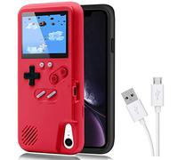 DIKKAR Game Case for iPhone, Retro Protective Case with Own Power Supply, 36 Small Games, Colour Display, Video Game Case for iPhone XR (Red)