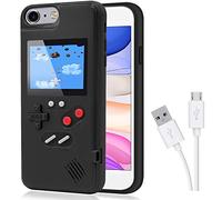 DIKKAR Game Case for iPhone, Retro Protective Case with Own Power Supply, 36 Small Games, Colour Display, Video Game Case for iPhone 6/6s/7/8 (Black)