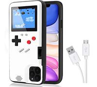 DIKKAR Game Console Case for iPhone,Dikkar Retro Protective Cover Self-Powered Phone Case with 36 Small Games,Full Color Display,Video Game Case for iPhone 14 (White)