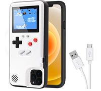 DIKKAR Game Console Case for iPhone, Retro Protective Cover Self-Powered Phone Case with 36 Small Games,Full Color Display,Video Game Case for iPhone 15 (White)