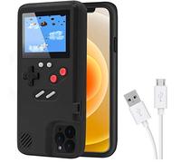 DIKKAR Game Console Case for iPhone, Retro Protective Cover Self-Powered Phone Case with 36 Small Games,Full Color Display,Video Game Case for iPhone 14 Pro (Black)