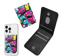 Dikoer 1 Pcs Phone Wallet Stick on, Cell Phone Card Holder Pocket for Back of Phone with PU Leather Design, Credit Card ID Holder Sleeves Sticker for Galaxy Android Smartphone Case, Artistic Pets, 1