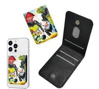 Dikoer 1 Pcs Phone Wallet Stick on, Cell Phone Card Holder Pocket for Back of Phone with PU Leather Design, Credit Card ID Holder Sleeves Sticker for Android Smartphone Case, Pink Cup Book, Farm Cows