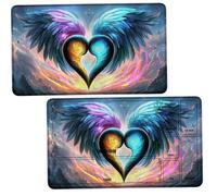 Dikoer 2Pcs TCG Playmat w/Zones for MTG Commander, Feathered Heart