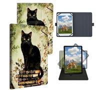 Dikoer 9" 9.6" 9.7" 10.1" 10.2" 10.5" Universal Case for Kindle/Kobo/Surface/Galaxy/Onn/TCL, Adjustable Silicon Band Shockproof TPU Protective PU Leather Cover for 9-10.5 Inch, Book Cat