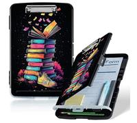 Dikoer A4 Clipboard with Storage Case, Heavy Duty Foldable Clip Board Folder with Multi-Slot Organizer, Document Holder for Medical Office Warehouse Coaches Legal Nurse Accessories, Black Bound Book