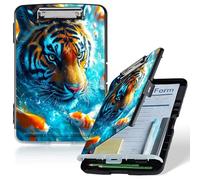 Dikoer A4 Clipboard with Storage Case, Heavy Duty Foldable Clip Board Folder with Multi-Slot Organizer, Document Holder for Medical Office Warehouse Coaches Legal Nurse Accessories, Fish Tiger
