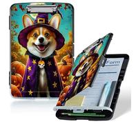 Dikoer A4 Clipboard with Storage Case, Heavy Duty Foldable Clip Board Folder with Multi-Slot Organizer, Document Holder for Medical Office Warehouse Coaches Legal Nurse Accessories, Purple Clad Dog