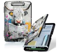 Dikoer A4 Clipboard with Storage Case, Heavy Duty Foldable Clip Board Folder with Multi-Slot Organizer, Document Holder for Medical Office Coaches Legal Nurse Accessories, White Bull Newspaper