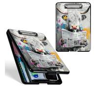 Dikoer A4 Clipboard with Storage Case, Heavy Duty Foldable Clip Board Folder with Multi-Slot Organizer, Document Holder for Medical Office Coaches Legal Nurse Accessories, White Bull Newspaper