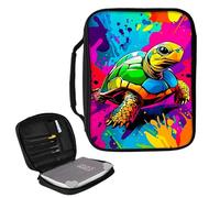 Dikoer Book Sleeve Pouch, Books Accessories for Reading Lovers, Bible Bags with Bookmarks Large Size 11" x 8.7", Bibles Covers and Totes with Pockets and Zipper for Women Men, Art Sea Turtle