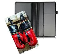 Dikoer Car Registration and Insurance Card Holder, Paperwork Organizer w/Elastic Strap Protector Leather Wallet Manual Folder Vehicle License Cars Accessories for Women Men, Boxing Gloves