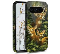 Dikoer Case Compatible with Google Pixel 10 Pro XL, Slim Thin Glossy Hard PC Protective Phone Cover for Women Men, Supports Wireless Charging - Tropical Deer