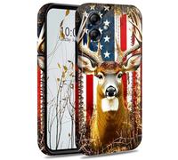 Dikoer Case Compatible with Samsung Galaxy A06 4G, Slim Thin Glossy Hard PC Protective Phone Cover for Women Men, Supports Wireless Charging - Flag Deer Retro