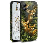 Dikoer Case Compatible with Samsung Galaxy A06 5G, Slim Thin Glossy Hard PC Protective Phone Cover for Women Men, Supports Wireless Charging - Tropical Deer