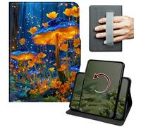 Dikoer Case for 6" All-New Kindle (11th Generation-2024/2022 Release), 360 Degree Rotation Lightweight PU Leather Stand Cover with Hand Strap for Women Men, Blue Magic Mushroom