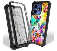 Dikoer Case for Cloud Mobile Stratus C8 Prime with Screen Protector, Heavy Duty Dual Layer Hard PC & Silicone Shockproof Protective Phone Cover for Women Men, Hummingbird Flower