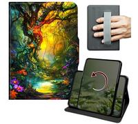 Dikoer Case for iPad (A16) 11th Generation 11" 2025/iPad 10th Gen 10.9" 2022, 360 Degree Rotation Lightweight PU Leather Stand Cover with Hand Strap for Women Men, Enchanted Forest