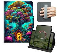 Dikoer Case for iPad Air 11 Inch M4/M3/M2 (2026/2025/2024), 360 Degree Rotation Lightweight PU Leather Stand Cover with Hand Strap for Women Men, Green Mushroom