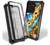 Dikoer Case for Lively Jitterbug Smart 5 w/Screen Protector, Flower Giraffe