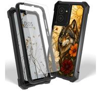 Dikoer Case for Lively Jitterbug Smart 5 w/Screen Protector, Flower Wolf
