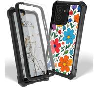 Dikoer Case for Lively Jitterbug Smart 5 w/Screen Protector, Flowers Leaves