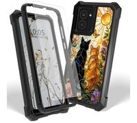 Dikoer Case for Lively Jitterbug Smart 5 w/Screen Protector, Glass Cat