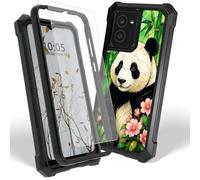 Dikoer Case for Lively Jitterbug Smart 5 w/Screen Protector, Panda Flower