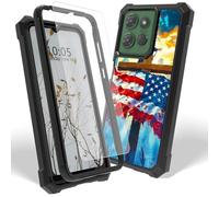 Dikoer Case for Motorola G 5G 2025/2026/Moto G Play 5G 2026 with Screen Protector, Heavy Duty Dual Layer Hard PC & Silicone Shockproof Protective Phone Cover for Women Men, National Flag Cross