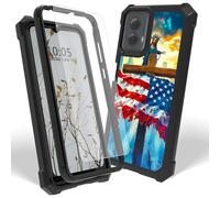 Dikoer Case for Motorola Moto G Stylus 5G 2024 with Screen Protector, Heavy Duty Dual Layer Hard PC & Silicone Shockproof Protective Phone Cover for Women Men, National Flag Cross