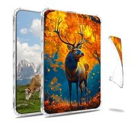 Dikoer Clear Case for 6.8" Kindle Paperwhite 11th Generation 2021 E-Reader, Slim Back Shell Anti-Slip Soft TPU Protection Transparent Shockproof Cover for Women Men, Maple Leaf Fall Deer