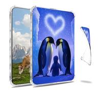 Dikoer Clear Case for 6" Kindle 10th Generation 2019 Release, Model NO. J9G29R E-Reader, Slim Back Shell Anti-Slip Soft TPU Protection Transparent Shockproof Cover for Women Men, Purple Snow Penguin