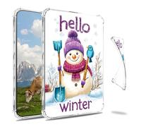 Dikoer Clear Case for 6" Kindle 10th Generation 2019 Release, Model NO. J9G29R E-Reader, Slim Back Shell Anti-Slip Soft TPU Protection Transparent Shockproof Cover for Women Men, Winter Snowman