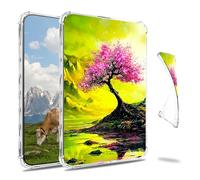 Dikoer Clear Case for 6" Kindle Paperwhite 10th Gen 2018 No. PQ94WIF E-Reader, Slim Back Shell Anti-Slip Soft TPU Protection Transparent Shockproof Cover for Women Men, Green Cr herry Blossom