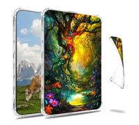 Dikoer Clear Case for 6" Kindle Paperwhite 10th Generation 2018 Model No. PQ94WIF E-Reader, Slim Back Shell Anti-Slip Soft TPU Protection Transparent Shockproof Cover for Women Men, Enchanted Forest