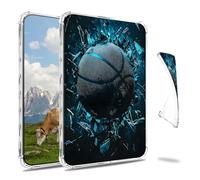 Dikoer Clear Case for 7" Kindle Paperwhite 12th Generation 2024/Kindle Colorsoft E-Reader, Slim Back Shell Anti-Slip Soft TPU Protection Transparent Cover for Women Men, Basketball Ice Basketball