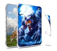 Dikoer Clear Case for Amazon Fire HD 10/10 Plus (13th Generation, 2023 Release) Tablet, Slim Back Shell Anti-Slip Soft TPU Protection Transparent Shockproof Cover for Women Men, Starry Sky Gray Wolf