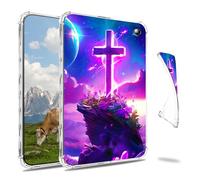 Dikoer Clear Case for Amazon Fire HD 10/10 Plus (13th Generation, 2023 Release) Tablet, Slim Back Shell Anti-Slip Soft TPU Protection Transparent Shockproof Cover for Women Men, Purple Sky