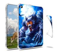 Dikoer Clear Case for Amazon Kindle Fire HD 8 & 8 Plus (12th/10th Generation, 2024/2022/2020 Release) 8", Slim Back Shell Anti-Slip Soft TPU Protection Transparent Cover, Starry Sky Gray Wolf