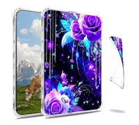 Dikoer Clear Case for iPad 9.7" iPad 6th/5th Generation 2018/2017 Tablet, Slim Back Shell Anti-Slip Soft TPU Protection Transparent Shockproof Cover for Women Men, Rose Purple