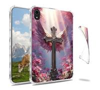 Dikoer Clear Case for iPad A16 11th Gen 11 Inch 2025/iPad 10th Gen 10.9" 2022 Tablet, Slim Back Shell Anti-Slip Soft TPU Protection Transparent Shockproof Cover for Women Men, Pink Feather Frame