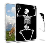 Dikoer Clear Case for iPad A16 11th Generation 11 Inch 2025/iPad 10th Gen 10.9" 2022 Tablet, Slim Back Shell Anti-Slip Soft TPU Protection Transparent Shockproof Cover for Women Men, White Skull