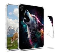 Dikoer Clear Case for iPad Air 7th/6th 11" M3/M2 (2025/2024), iPad Air 5th/4th Generation 10.9" 2022/2020, Slim Back Shell Anti-Slip Soft TPU Protection Transparent Shockproof Cover, Proud Wolf