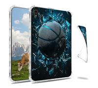 Dikoer Clear Case for iPad Air 7th/6th 11" M3/M2 (2025/2024), iPad Air 5th/4th Generation 10.9" 2022/2020, Slim Back Shell Anti-Slip Soft TPU Protection Transparent Cover, Basketball Ice Basketball
