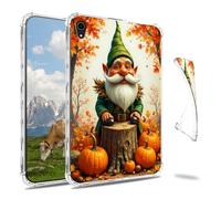 Dikoer Clear Case for iPad mini 7 A17 Pro 2024/Mini 6 8.3" 2021 7th/6th Gen Tablet, Slim Back Shell Anti-Slip Soft TPU Protection Transparent Shockproof Cover for Women, Pumpkin Old Man Maple Leaf