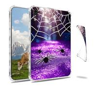Dikoer Clear Case for iPad mini 7 A17 Pro 2024/Mini 6 8.3" 2021 7th/6th Generation Tablet, Slim Back Shell Anti-Slip Soft TPU Protection Transparent Shockproof Cover for Women Men, Purple Spider