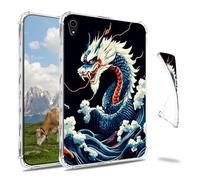 Dikoer Clear Case for iPad mini 7 A17 Pro 2024/Mini 6 8.3" 2021 7th/6th Generation Tablet, Slim Back Shell Anti-Slip Soft TPU Protection Transparent Shockproof Cover for Women Men, Brown Dragon