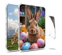 Dikoer Clear Case for iPad mini 7 A17 Pro 2024/Mini 6 8.3" 2021 7th/6th Generation Tablet, Slim Back Shell Anti-Slip Soft TPU Protection Transparent Shockproof Cover for Women Men, Rabbit Stone